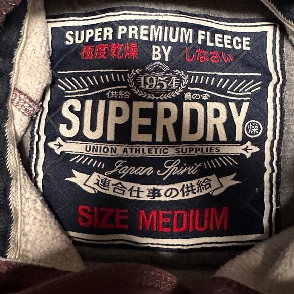 Superdry Super Premium Fleece Pullover Size Medium - Picture 3 of 3